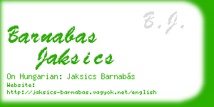 barnabas jaksics business card